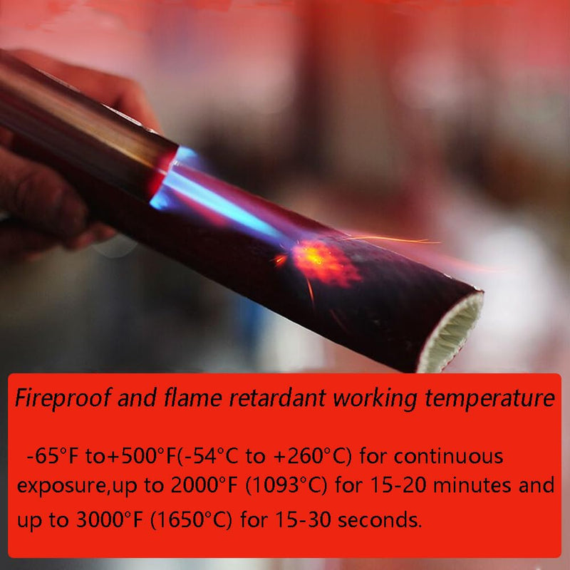 10 Feet Length Heat Shielded Fire Thermo Armor Fire Sleeve 1/2"ID,Silicone Coated Fiberglass Heat Protection for Automotive Hose Lines & Electrical Wiring（Black 1/2"x10 Feet） 1/2"x10FT
