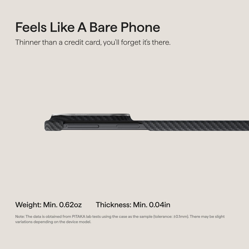 pitaka for Z Fold 8 Case, Caseless Feeling, Aramid Woven, Black/Grey(Twill) | Barely There Feel, Aramid Fiber Woven, Slim & Light, Silky Texture, Compatible with MagSafe, for Business and Everyday Use Black/Grey(Twill) Galaxy Z Fold8