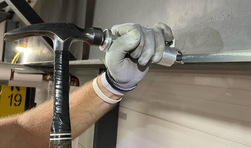 Rack-A-Tiers Clip Whacker - Magnetic Beam Clamp Tool, Flange Clip Holder, Electrician Flange Tool, Beam Clip Whacker (54100)
