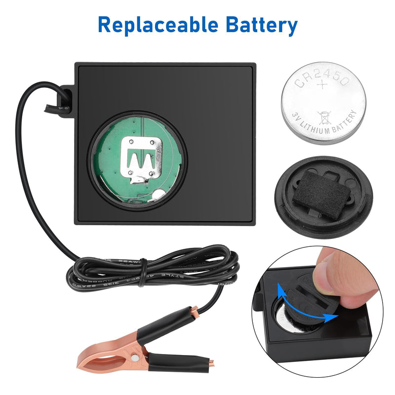 Linkstyle Small Engine Tachometer, Digital Tachometer Tach Gauge Reset Function Equipped with Clip, Inductive Hour Meter for 2 Stroke 4 Stroke Small Engine for Cropper Generator Lawn Mower RV Black+RST+MODE