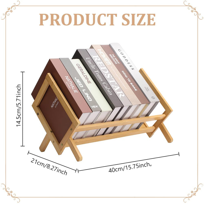 AHANDMAKER DVD CD Storage Rack Retro Natural Wood Shelve Holds Up To 23 DVDs, 28 Blu-rays for Desktop Organizer Media Storage for CDs DVDs Video Games Tapes Books