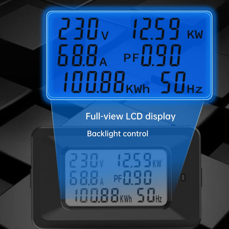 Digital Current Voltage Power Energy Meter 6 in 1 with Mutual Inductor