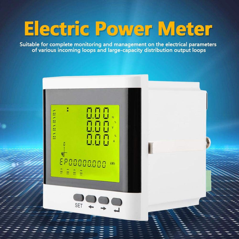 Oumefar Multi Function Three Phase Programmable Electric Watt Active Power Meter Volt Monitor High Precision Digital LED Ammeter Voltmeter LCD Display Panel