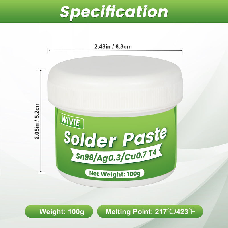 Sn99/Ag0.3/Cu0.7 Lead-Free Solder Paste, 217°C Melting Point, T4 Particle (200g) 200g