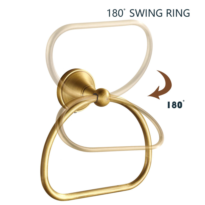 Antique Toilet Paper Holder Towel Ring,Brass Stainless Steel Hand Towel Holder Tissue Roll Holder,Hand Towel Holder Roll Paper Hanger Bathroom Hardware Wall Mounted Vintage 2 Pieces Brass 2