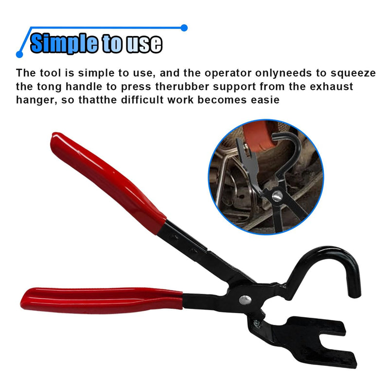 Car Exhaust Hanger Removal Pliers, Heavy Duty Separation Pliers for Exhaust Hanger and Rubber Bracket, Muffler Hanger Removal Tool for Most Exhaust Systems Hanger (Red) Red