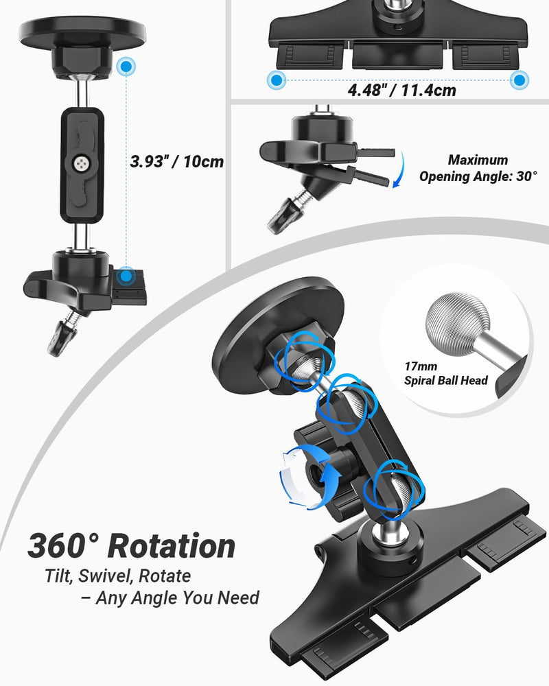 Metal Magnetic CD Slot Car Phone Mount with Adjustable Aluminum Arm | 360° Rotation Hands-free Magnet Holder for Car CD Player, Fit for iPhone 17 16 Pro/Max/Plus, Samsung, and All Android Phones