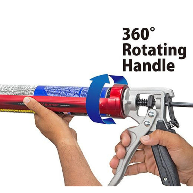TAJIMA Caulk Gun - 1/10 Gallon (10 oz) Convoy Super Caulking Tool with Rotating Cradle & Auto Flow Stop - CNV-100SP 1/10 Gallon (10 oz)