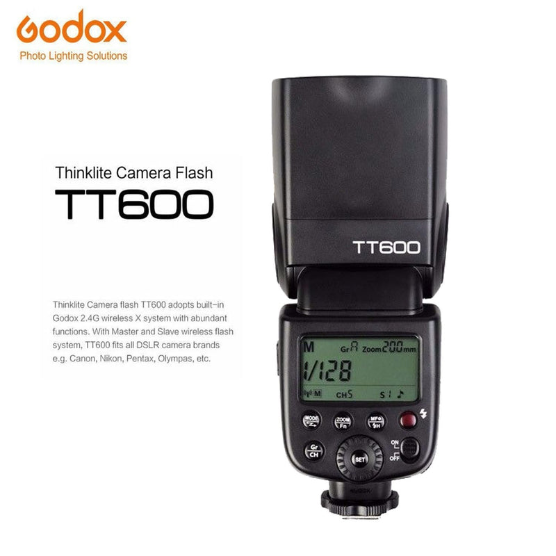 GODOX TT600 Camera Flash for Canon Nikon Pentax Fujifilm Olympus Panasonic Pentax Cameras,Built-in Godox 2.4G Wireless X System,Convenient LCD Panel,Master/Slave GN60 Flash,0.1-2.6s Recycle Time