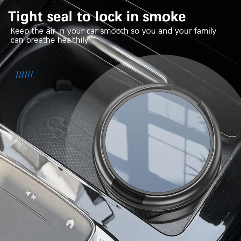 Car Ashtray with Lid, Smokeless Mini Detachable Vehicle Cup Holder Ash Tray with LED Light, Portable Automotive Interior Cigar Can Accessories, Universal for SUV Sedan Truck (Light Brown)