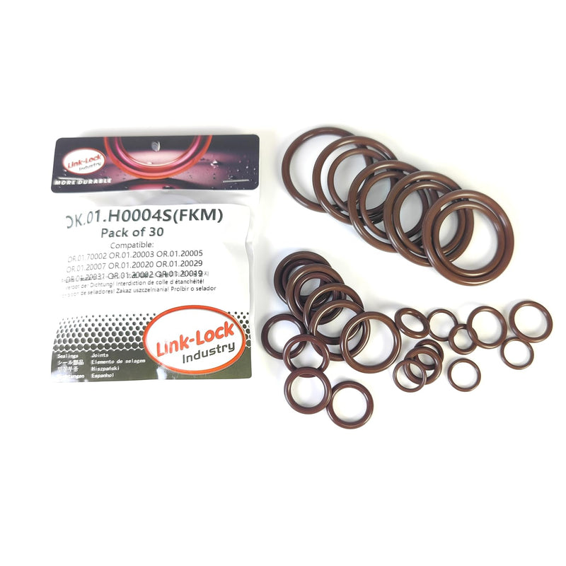 30PCS FKM Viton OK.01.H0004S Engine coolant Pipe/Water Hose O-Ring Kit 17211742636 17211712354 17227581147 11537545278 for BMW N52 N51 E90 E91 E92 E93 325I 330I