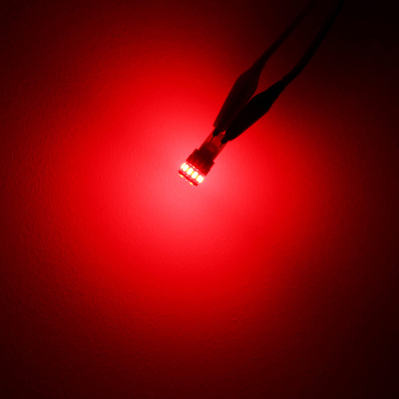 Alla Lighting T10 168 194 LED Lights Bulbs W5W 2825, Super Bright Red 360° Cars, Trucks' Marker, Inner Tail, Interior Dome, Map, Trunk, Door Stepwell Lights Lamps, 12V 175 161 3014-SMD Pure Red