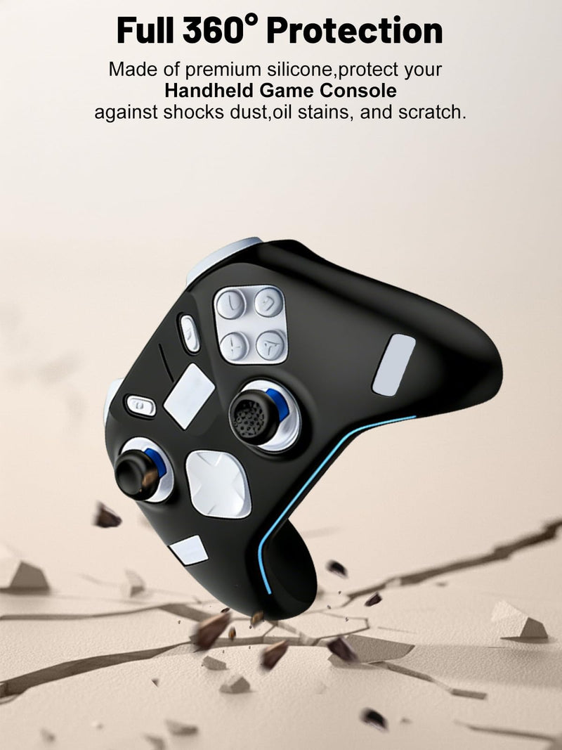 Silicone Protective Case for Flydigi Apex 5 Wireless Controller, Full-Body Protective Cover with Precise Cutout, Shockproof Dustproof Protector Sleeve & Scratch-Resistant Sleeve (Black) Black