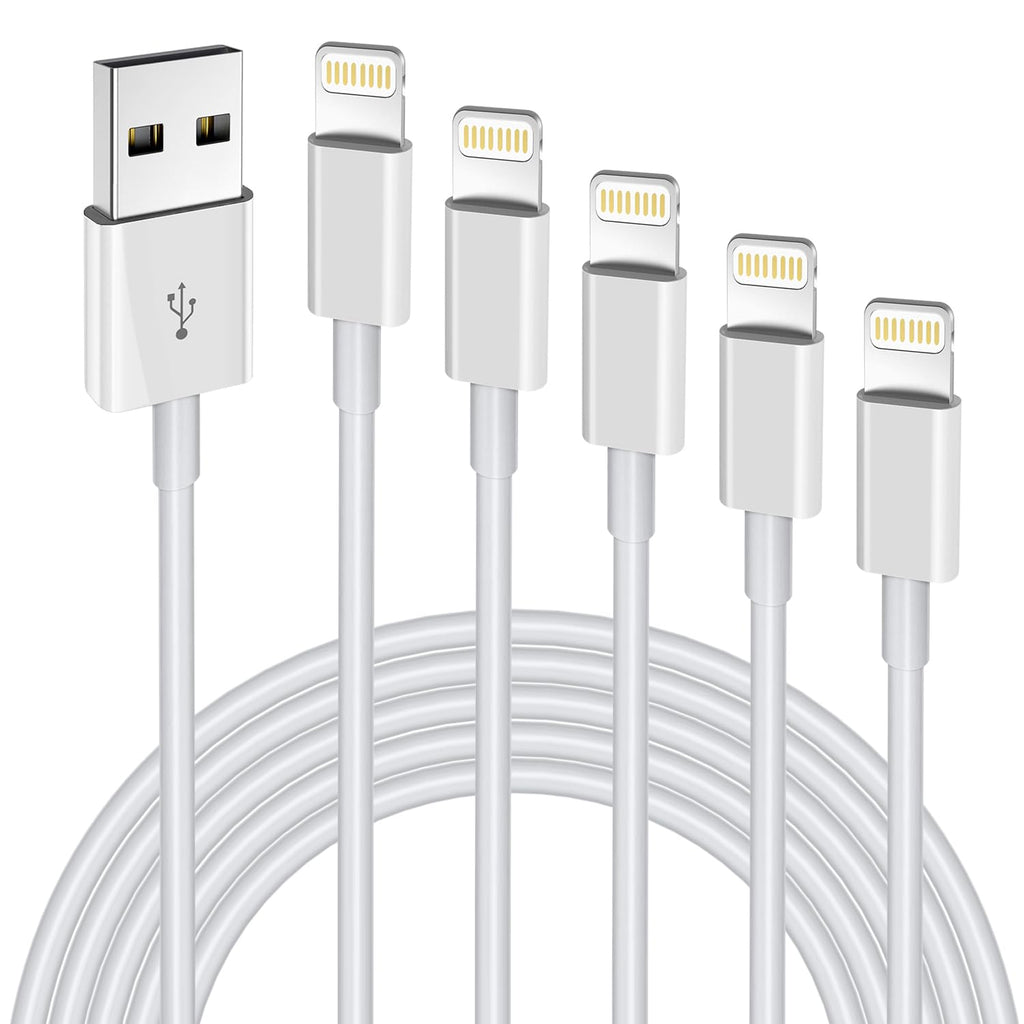 iPhone Charger Fast Charging[Apple MFi Certified] 5pack 3/3/6/6/10FT Long Lightning Cable High Speed Data Sync Cord Compatible with 14/13/12/11 Pro Max/XS MAX/XR/XS/X/8/7/Plus/6S/6/SE/5S&More