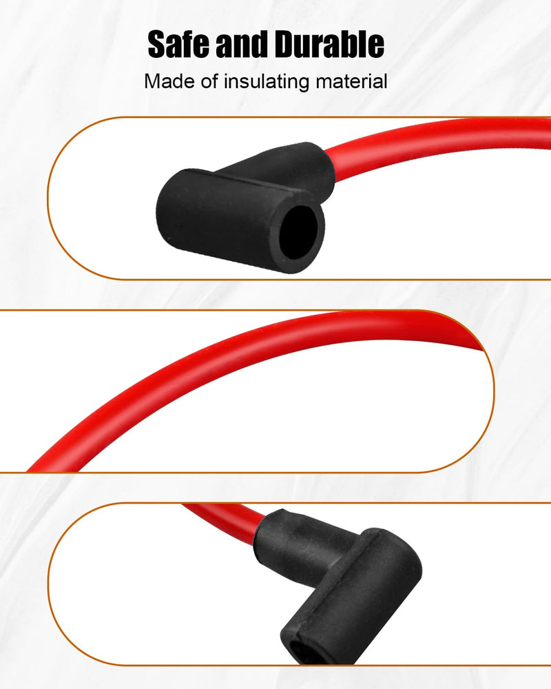 84059 18 Inch 8.5mm Ignition Coil Wire Fit for HEI Style Terminal, Red 90° Sheath