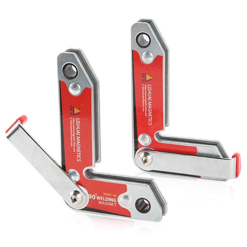 LISHUAI New Item 2pcs/pack Neodymium Magnet Welding Clamp/90 Degree Permanent NdFeB Welding Magnet with Handle Medium