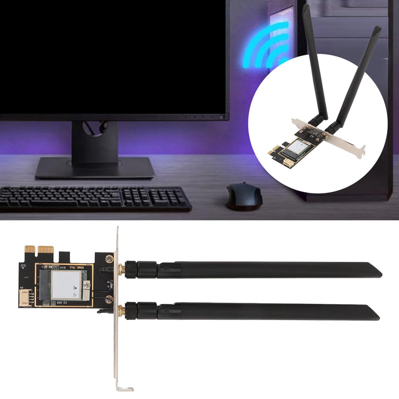 WiFi7 Card MT7925 PCIe Network Adapter, Bluetooth 5.3 5400Mbps Tri Band 2.4G 5G 6G Network Card, PCIEx1 WL Network Card Adapter for Linux, for OpenWrt, Support MU MIMO