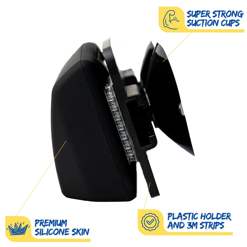 EZ Pass Cover + Holder with Super-Strong Suction Cups. Compact All-Black Look Inside & Outside Your Windshield for Your E-Z Pass and I-Pass