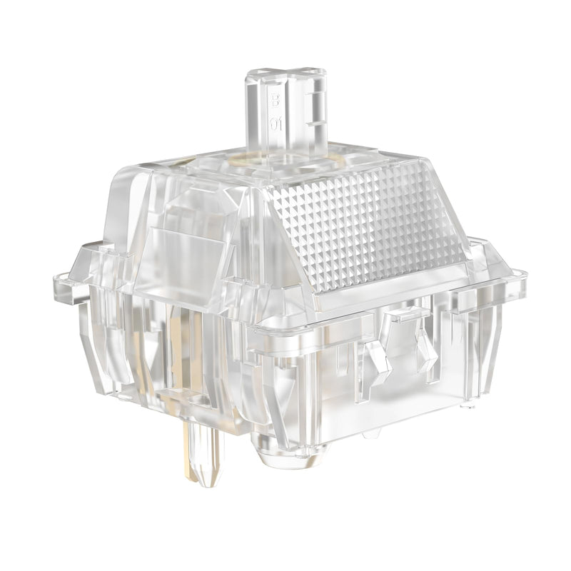 DUROCK Ice King Switches, Progressive Spring Transparent Clear RGB Switch, 5-Pin Pre-Lubed Mechanical Keyboard Switches (Ice Kings Linear, 90pcs) Linear 62g
