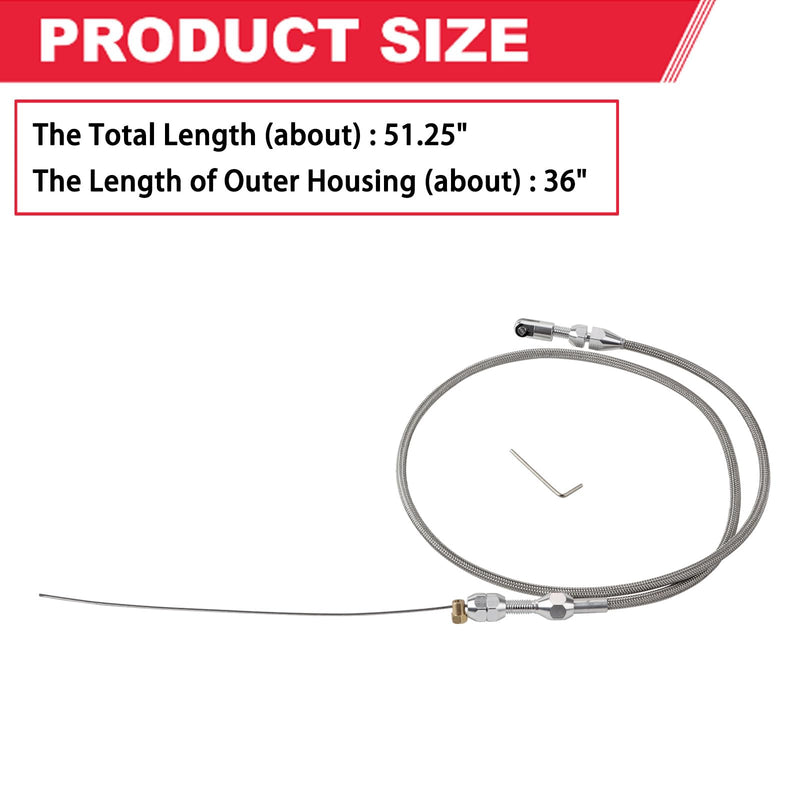 LS1 Throttle Cable Kit 36" Long Fits for 97-07 Chevy LS1 Engine 4.8L 5.3L 5.7L 6.0L,LS Swap Throttle Cable Repair Kit Accelerator Cable Stainless Steel Braided