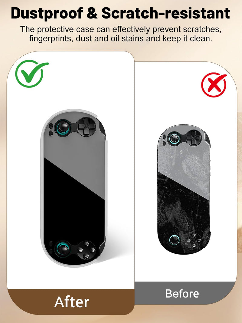 Tpu Protective Case for ANBERNIC RG VITA/VITA Pro Handheld Game Console, Full-Body Protective Cover with Precise Cutout, Shockproof Dustproof Protector Sleeve & Scratch-Resistant Sleeve (White) White