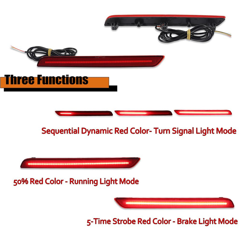 ADIIL 2PCS Red Lens Red LED Rear Fog Light Bumper Reflectors Brake Tail Lamps For 2020 2021 2022 To yota GR Supra