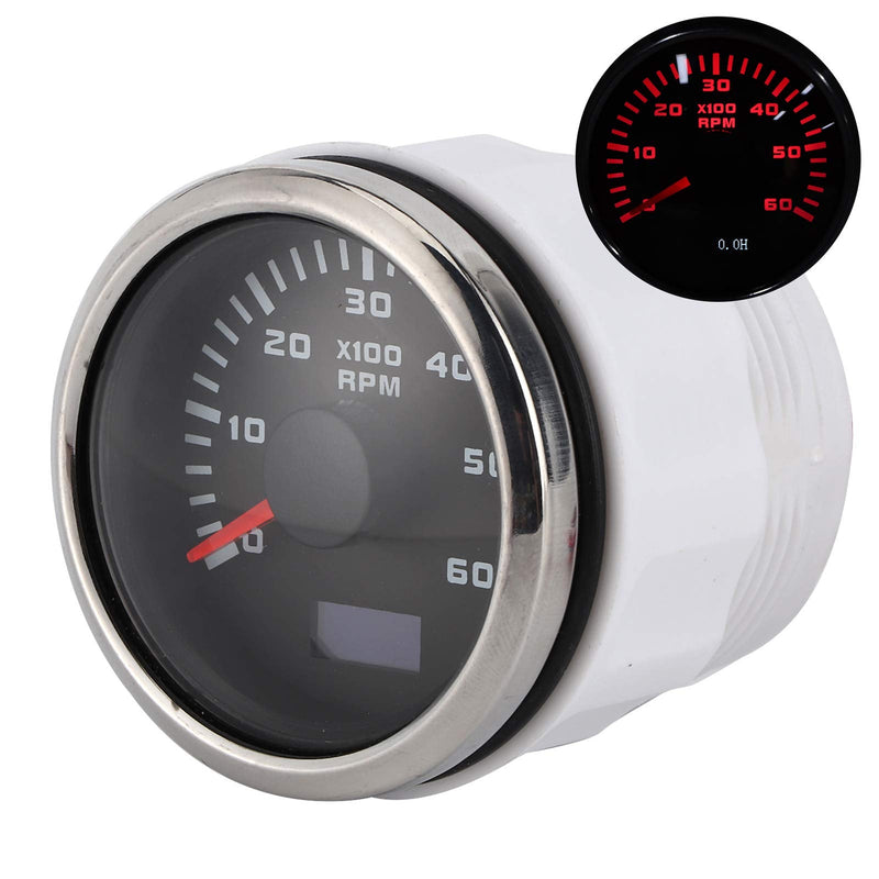 Digital Tachometer, 52mm/2in LCD Display, 6000RPM, Universal Speedometer for Auto, Motorcycle, Outboard Engine, Construction Machinery