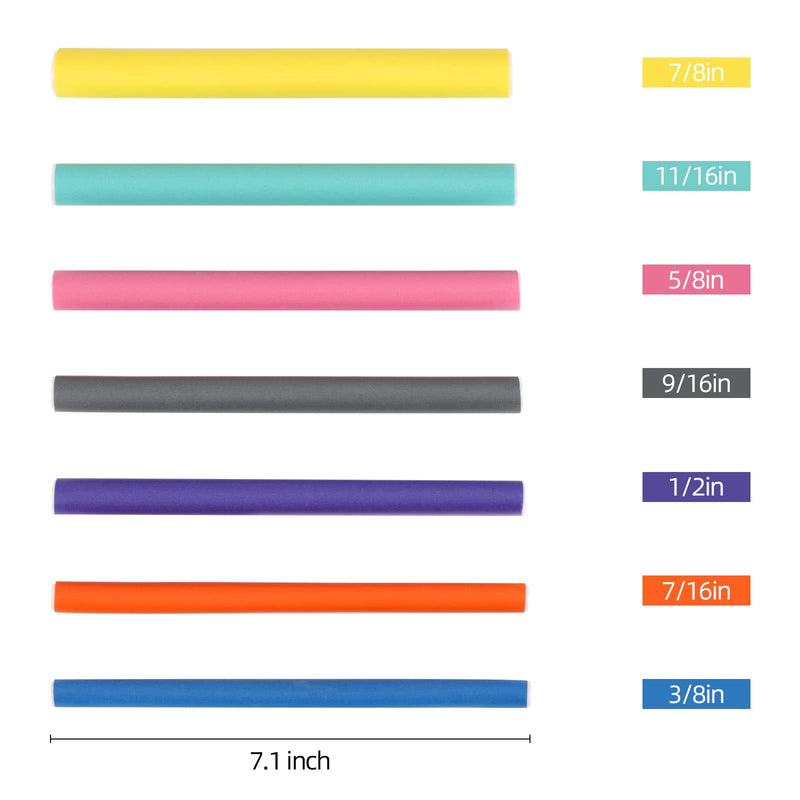 42-pack Bendy Rollers Durable Foam Curler Roller Set Hair Bendy Curlers Tool DIY Salon Hair Styling Curling Sticks with Case