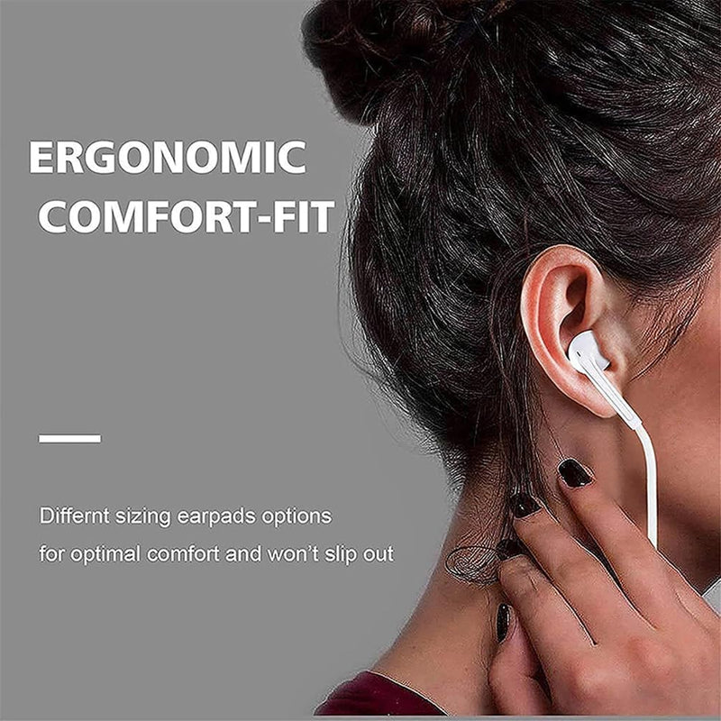 USB C Headphones for iPhone 17 16 15 Pro Max, 2 Pack Wired Earbuds USB C Wired Headphones with Microphone & Volume Control , Noise Isolating Earphones for iPad Pro/iPad Air, Galaxy S25 S24 S23 Ultra White