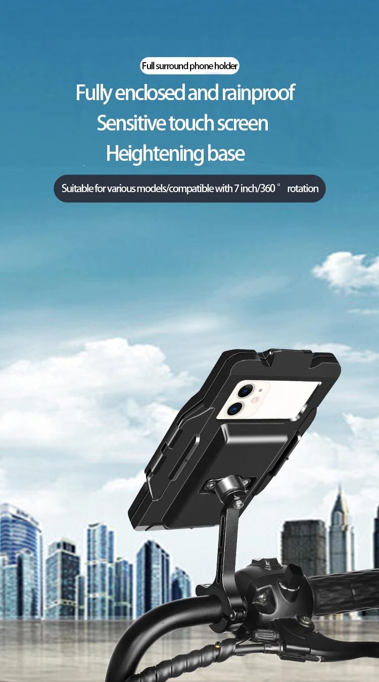 GUB Plus 16 Waterproof Phone Holder Full Sealed Touch Screen Bike Mount Phone Case Cover for Cellphone GPS etc Black