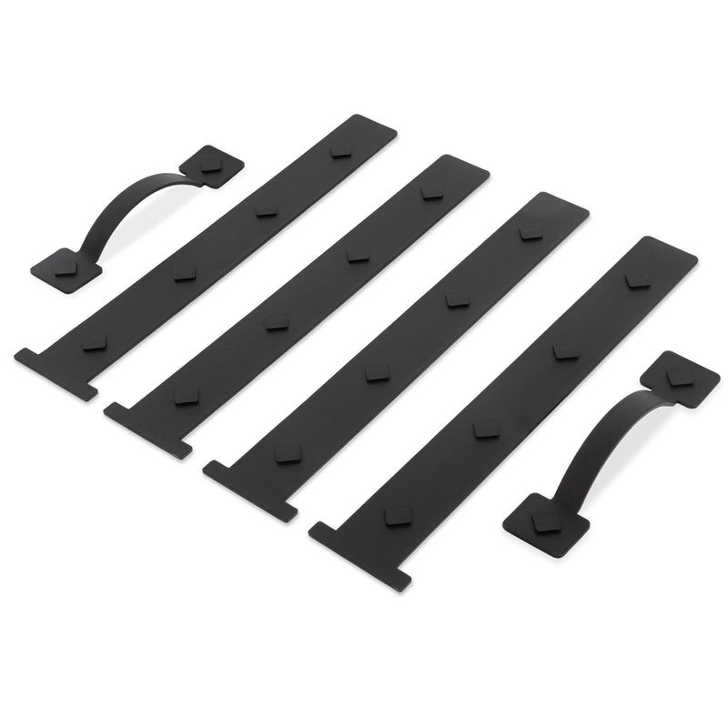 JIAHOO Magnetic Garage Door Decorative Hardware, Garage Door Hardware Kit Decorative 8 Hinges & 4 Handles, Curb Appeal Garage Door Accents, Black Magnetic Garage Door Hardware, 2 Sets