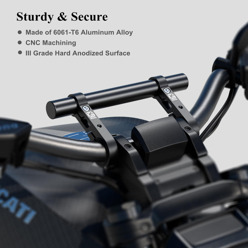 BRCOVAN Aluminum Alloy Handlebar Extender Extensions with 8'' Long Cross Bar with Double Clamp Mounting Base Fit 0.875'' / 1'' / 1.125'' / 1.26'' Handlebars for Bike Bicycle Motorcycle Scooter ATV