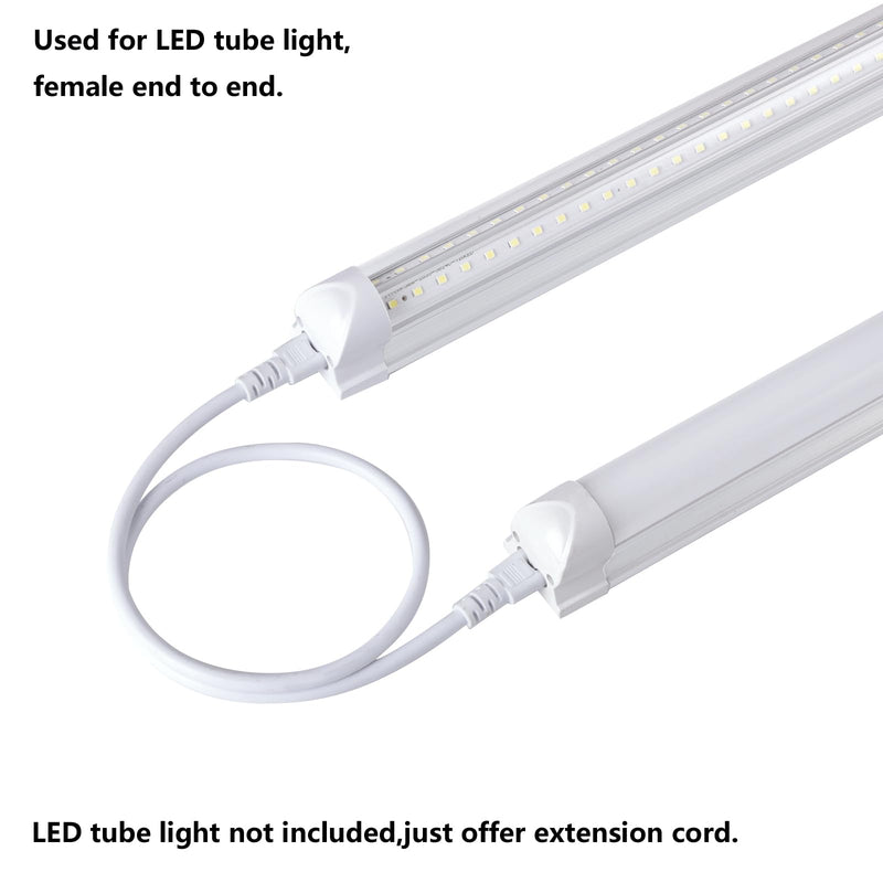 10 Pack 2FT Extension Cords,T5 T8 LED Lamp Connecting Wire | Double End Cable Female to Female,3 Prong Power Cables for Ceiling Lights Tube Lights,