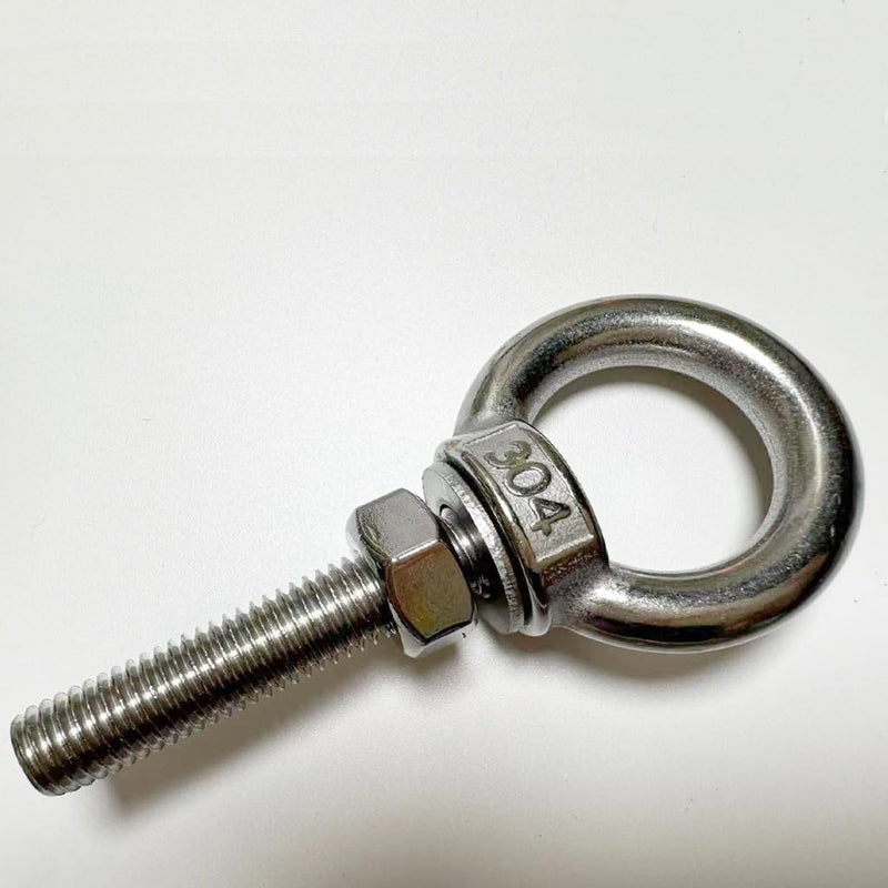 Shoulder Eye Bolt, 4 PCS M10 Heavy Duty Lifting Ring 2" Threaded Eyebolt Lifting Ring Eye Bolts with Nuts and Flat Washers(Thread Length 50mm) m10x50(4pcs)