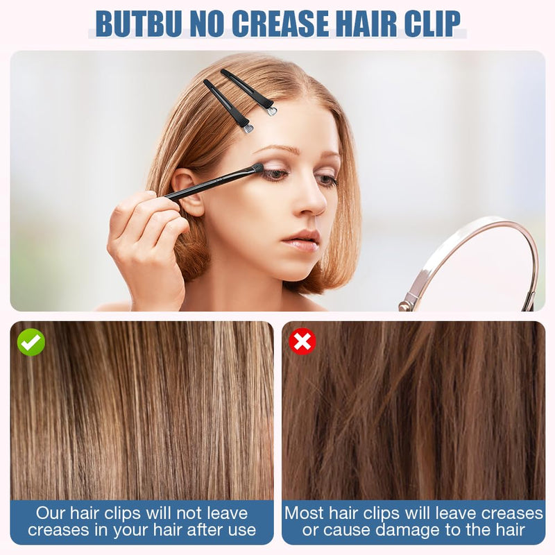 6PCS Professional Hair Clips for Styling Sectioning, Anti-Slip Sectioning Hair Clips, No-Trace hair Sectioning clips, Salon and Home Hairs Roller Clip for Women, Men, Hairdresser (Black) #A 6PCS Black