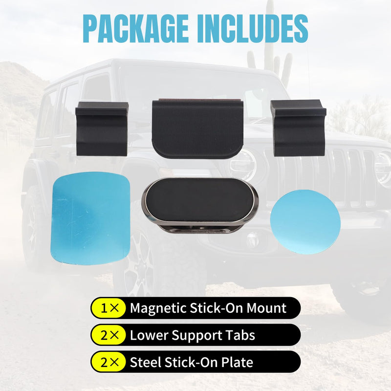 Tablet Mount for 2018-2023 Jeep Wrangler JL Gladiator JT Magnetic Pad Mount | Dashboard Tablet Holder, No Drill Installation, Durable Lightweight Plastic, Magnetic Dash Mount for Tablet 7 Inch and Larger