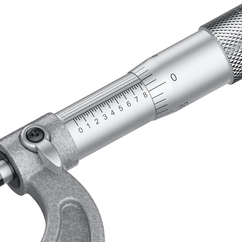 HDLNKAK Outside Micrometer 0-1", Machinist Micrometer, 0.0001" Graduation Micrometer Set, Alloy Precision Micrometer, Machinist Tool, Micrometer Standard with Case - Grey Outside Micrometer 0-1"