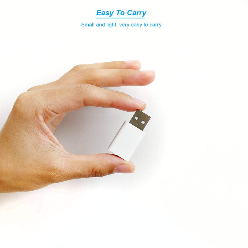 USB to USB C Adapter,USB-C Female to USB Male Adapter Compatible with Apple MagSafe Watch 7/8/9/SE/Ultra,Car, iPhone 15 14 13 12 Mini Pro Max,iPad,Galaxy Note,Pixel 7 6 5,CarPlay,Wall Plug 2 Pack 1 White & 1 Black