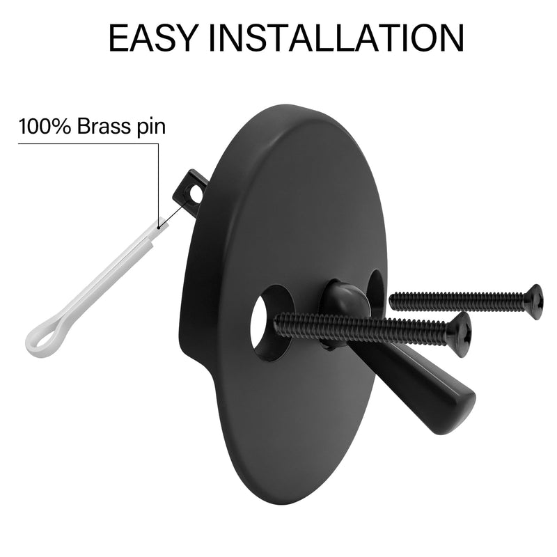 Matte Black Trip Lever Bathtub Drain Tub Trim Set with Trip Lever Overflow Face Plate and Strainer Bathroom Tub Drains Replacement Conversion Tub Drain Kit Assembly with Universal Fine & Coarse Thread Matt Black