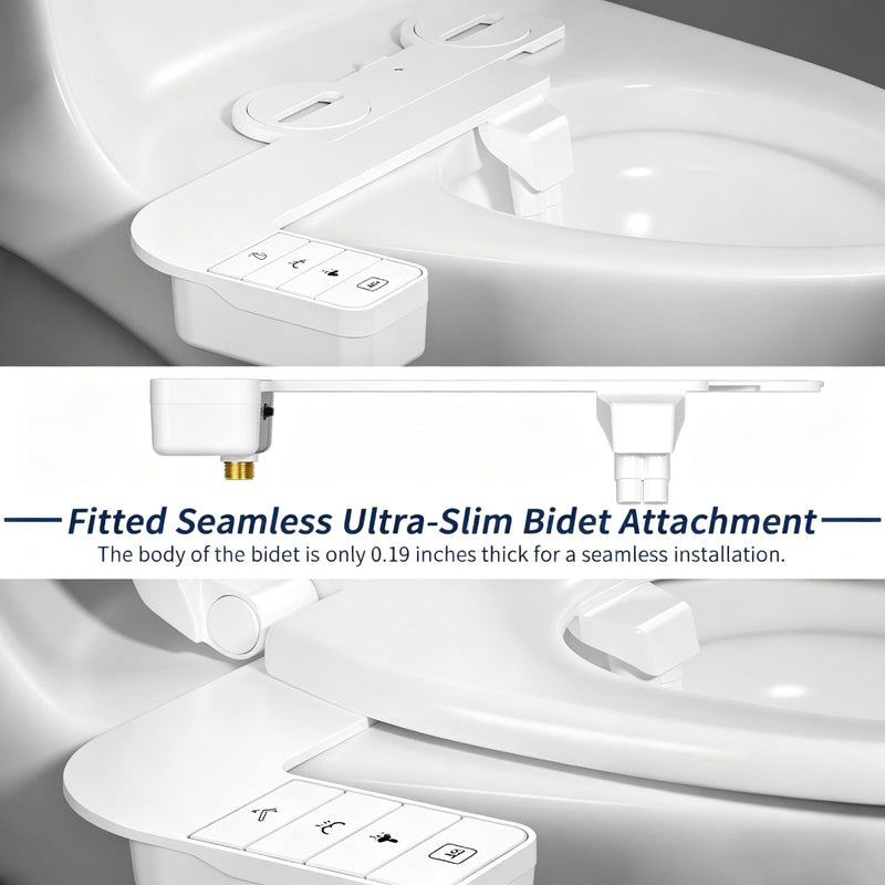 Bidet Attachment for Toilet, Retractable Self Cleaning Cold Water Bidets for Existing Toilets, Bidet Toilet Seat Attachment with Pressure Controls, Bidet Attachment for Frontal & Rear Wash, White