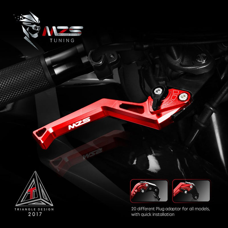 MZS Red Motorcycle Clutch Brake Levers Short Adjustable CNC Compatible with GROM MSX125 14-25 / CBR500R CB500F CB500X 13-21 / CB300R Monkey 18-24 / CBR300R CB300F 14-21 / CBR250R 11-15 GROM/CBR250R/CBR300R/CBR500R/CB500F
