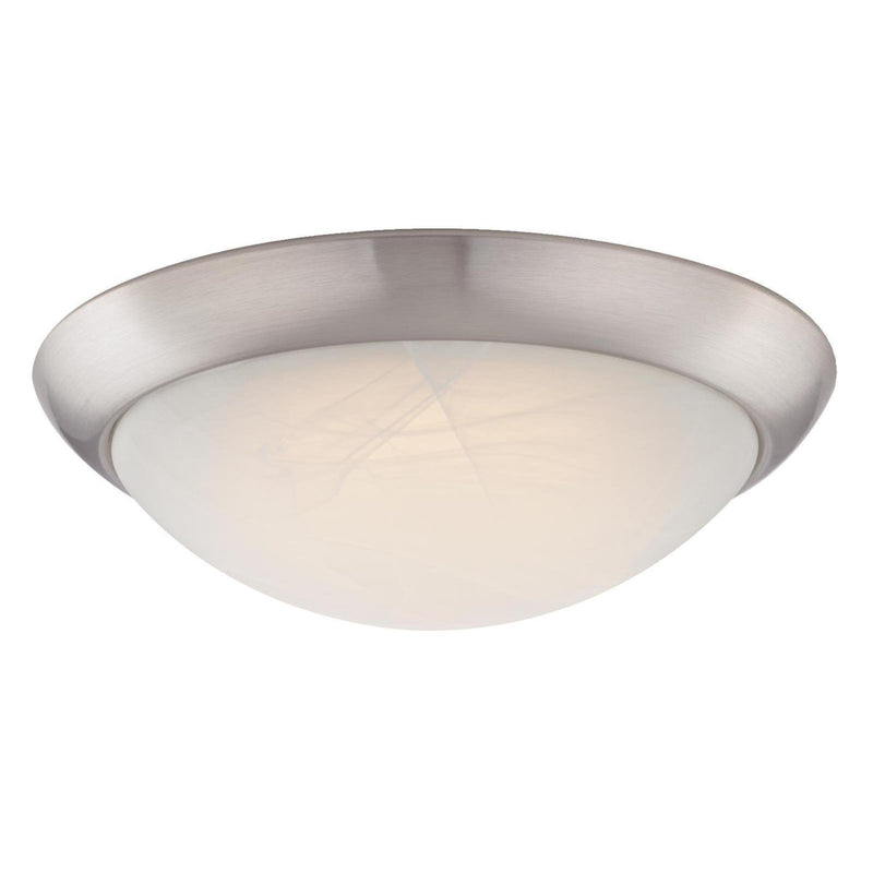 Westinghouse 6308800 11-Inch LED Indoor Flush Mount Ceiling Fixture, Brushed Nickel Finish with White Alabaster Glass, 11" x 11" x 3.46"
