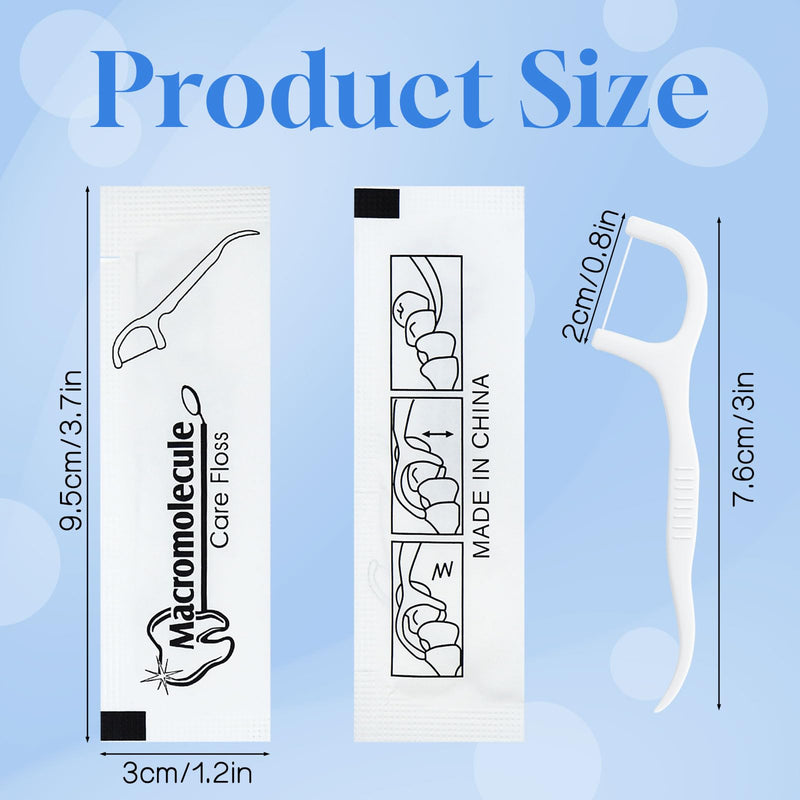 Individually Wrapped Dental Floss Picks Bulk Disposable Flossing Sticks Teeth Cleaning and Oral Care Travel Size Dental Tooth Floss Pack for Hotels, Weddings, Guests & Business Single Use (1000 Pack) 1000