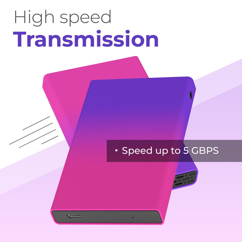1TB External Hard Drive - USB 3.0 Portable HDD, 2.5-Inch External Storage Drive - Backup External Hard Drives - USB Hard Drive Compatible with Laptop, Desktop, Mac, PS4 – Multicolor 1TB