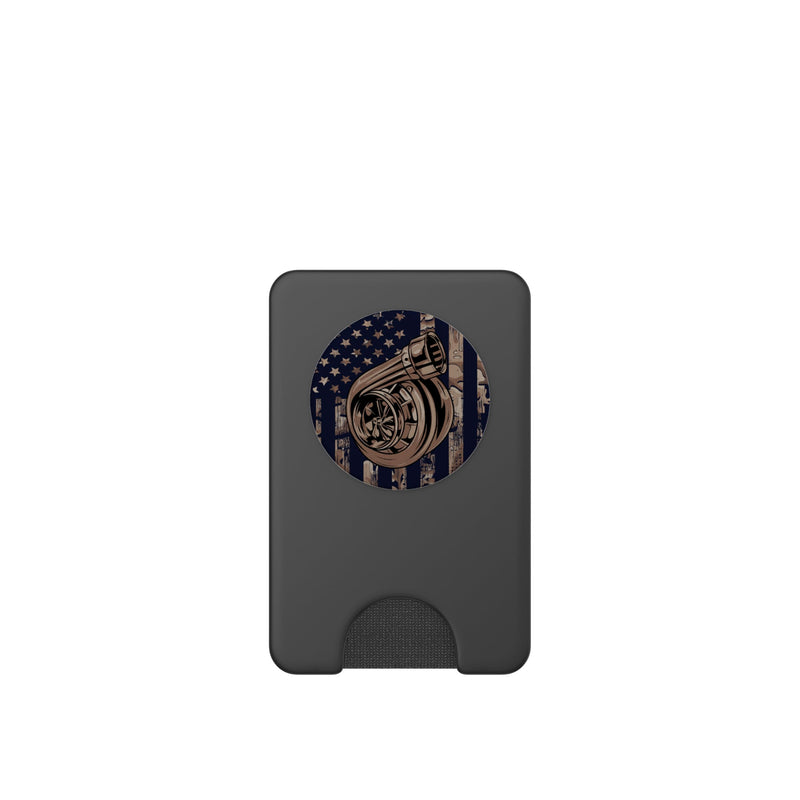 Camo American Flag Turbo - For Car Tuning Lover PopSockets PopWallet for MagSafe Magnetic PopWallet