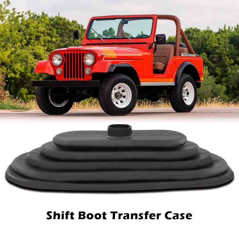 CHEDA Shifter Boot Compatible with 1976 1977 1978 1979 Jeep CJ5 CJ7 Transfer Case Shift Boot Black 1976-1979 Jeep CJ5 CJ7