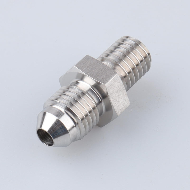 Male M10 x 1.5 Metric Thread to -4 AN Flare Adapter Stainless Steel 4AN to M10x1.5 flare to metric