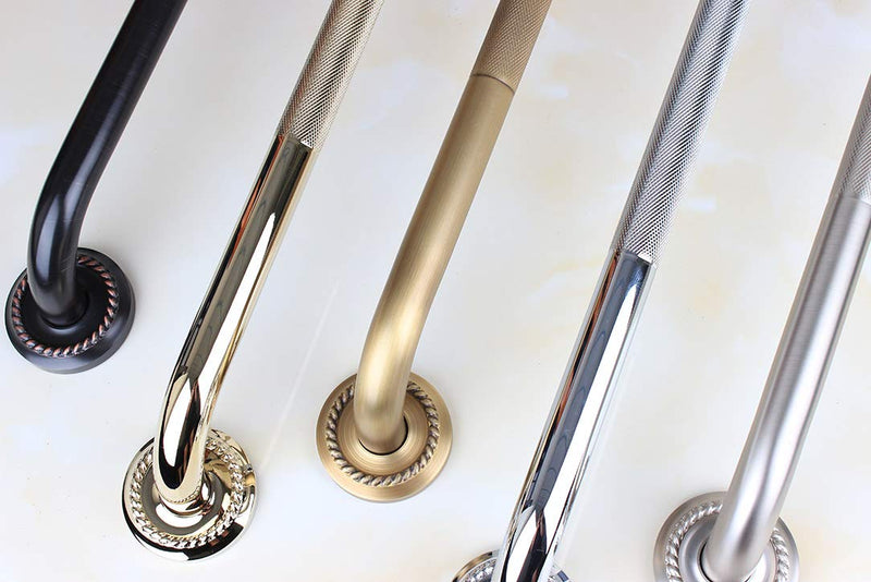 Textured Shower Grab Bar, 12-Inch Bathroom Support Rails, Stylish Safety Armrest Hand Rail, Polished Brass/Gold Finish, Good for Senior, Kids, Elderly 12 Inch