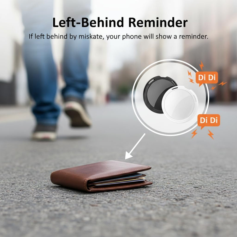2 Pack GPS Tracker for Vehicles Work with Find My (iOS Only) Real Time Mini | Hidden Car Tracking Devices Worldwide Coverage Car Key Locator Waterproof No Monthly Fee No Subscription No SIM Card Required black+white