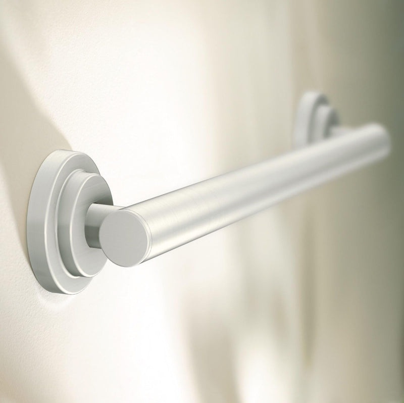 Moen Iso Brushed Nickel Bathroom Safety 18-Inch Stainless Steel Modern Sturdy Grab Bar, YG0718BN 18 Inch